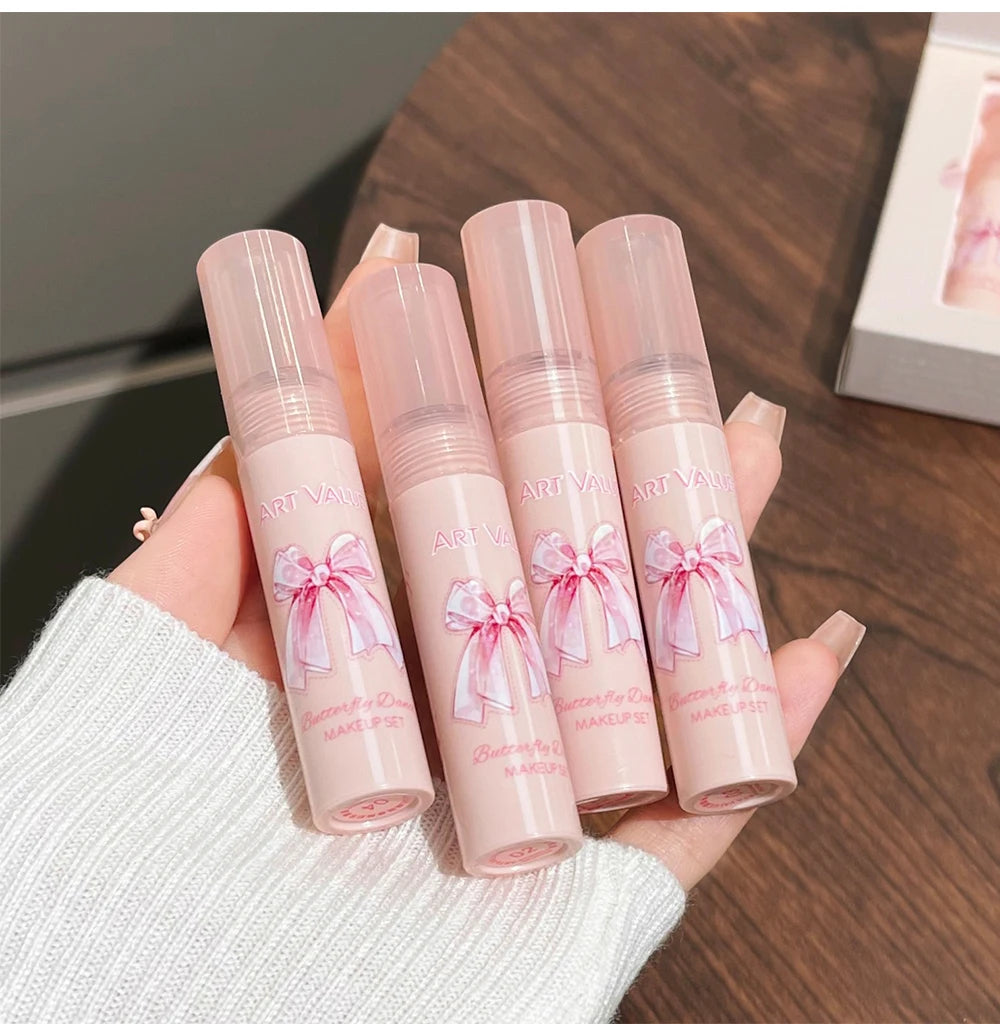 ✨ Kit de Maquiagem Completo com 6 Batons Matte Nude + Paleta de Blush + Colar Brinde