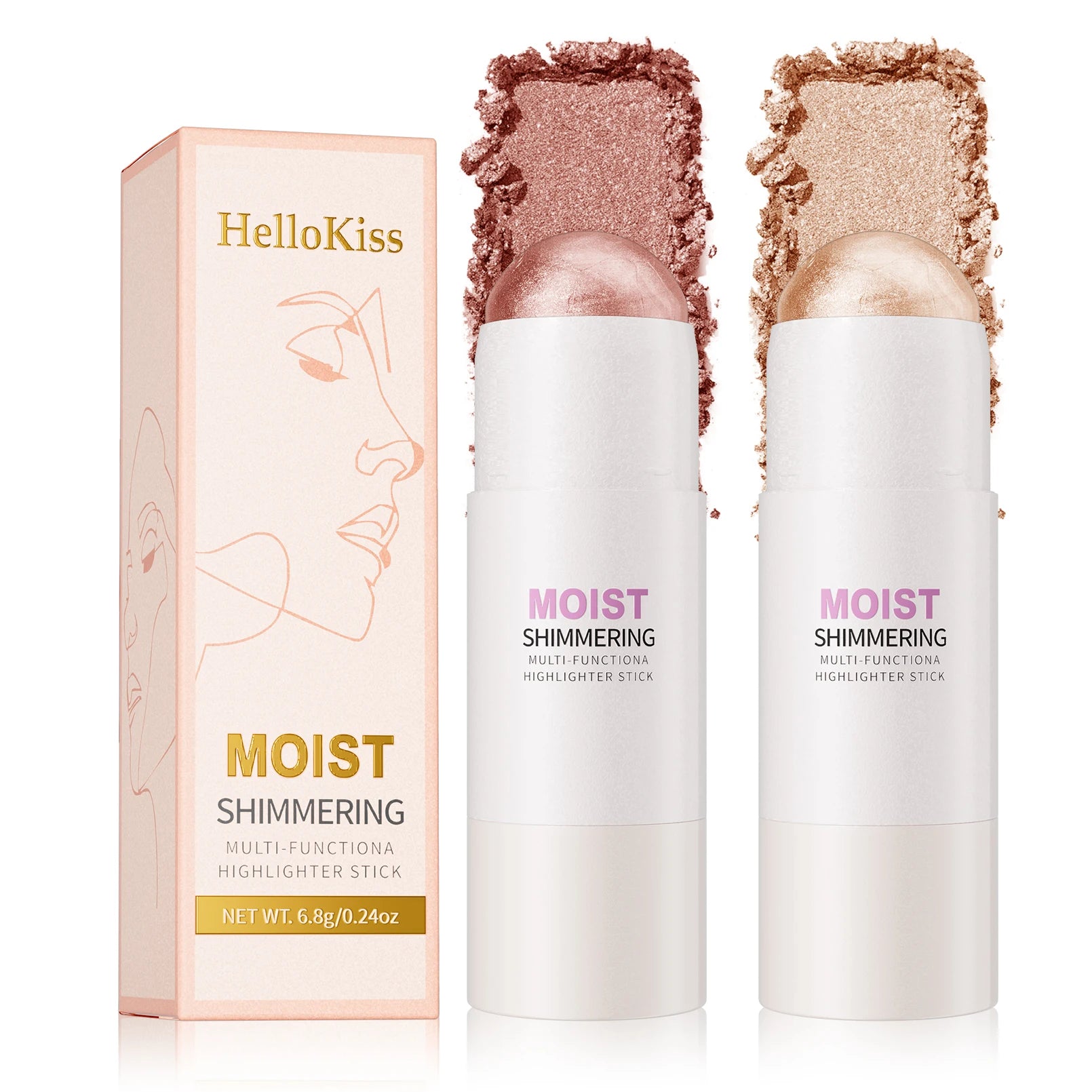 Iluminador em Bastão Natural Brightening – Maquiagem para Contorno e Iluminação Facial, Cobertura Média e Resistente à Água