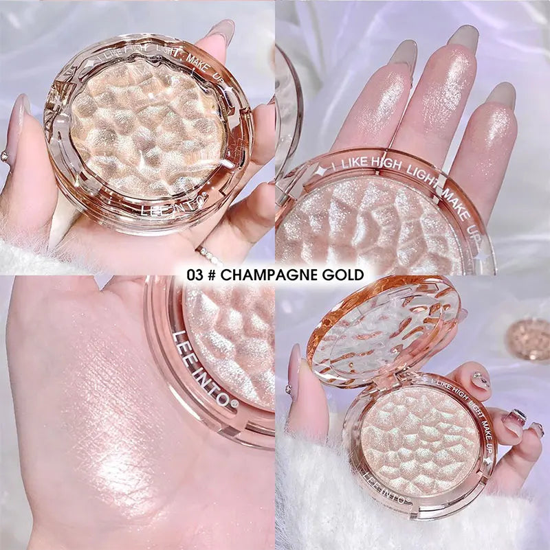 Paleta de Iluminador e Contorno com Glitter de Alto Brilho – Acabamento Natural, Efeito Luminoso, Cobertura de Imperfeições e Longa Duração