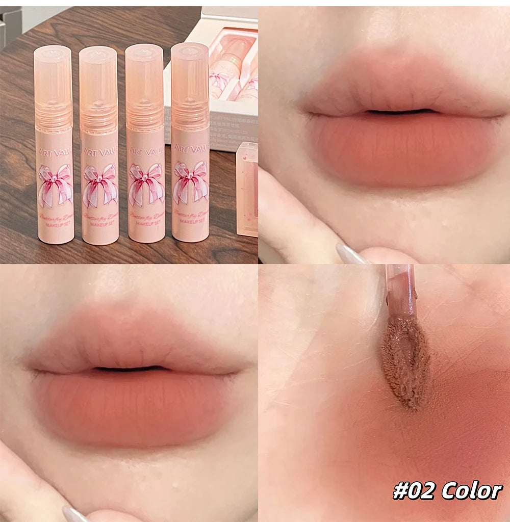 ✨ Kit de Maquiagem Completo com 6 Batons Matte Nude + Paleta de Blush + Colar Brinde