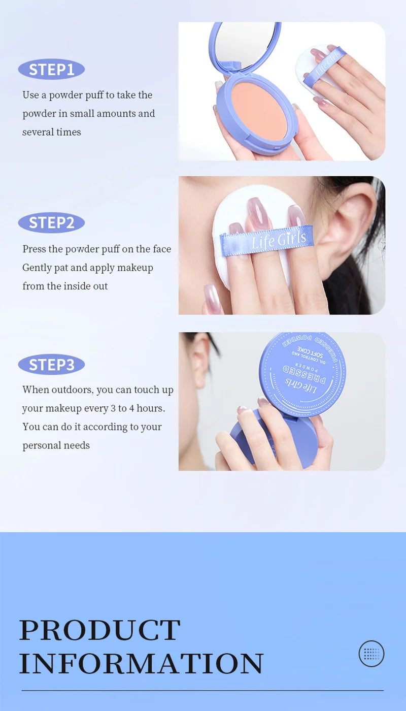 Life Girls Pó Facial à Prova d’Água e Suor – Iluminação Natural, Cobertura de Imperfeições, Acabamento Suave e Transparente com Esponja Inclusa