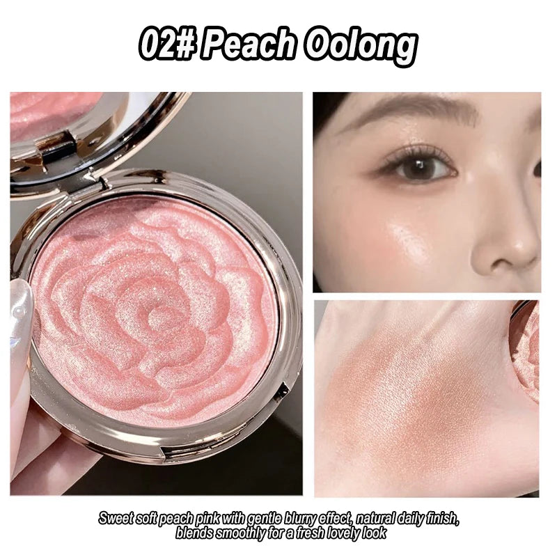 🌹✨ Blush em Pó Rosa com Design Floral
