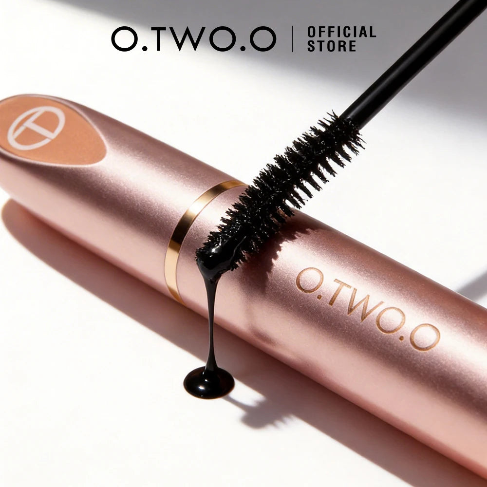 Máscara para Cílios O.TWO.O Preta 3D Silk Fiber – À Prova d’Água, Longa Duração, Alongamento, Volume e Curvatura para Maquiagem dos Olhos