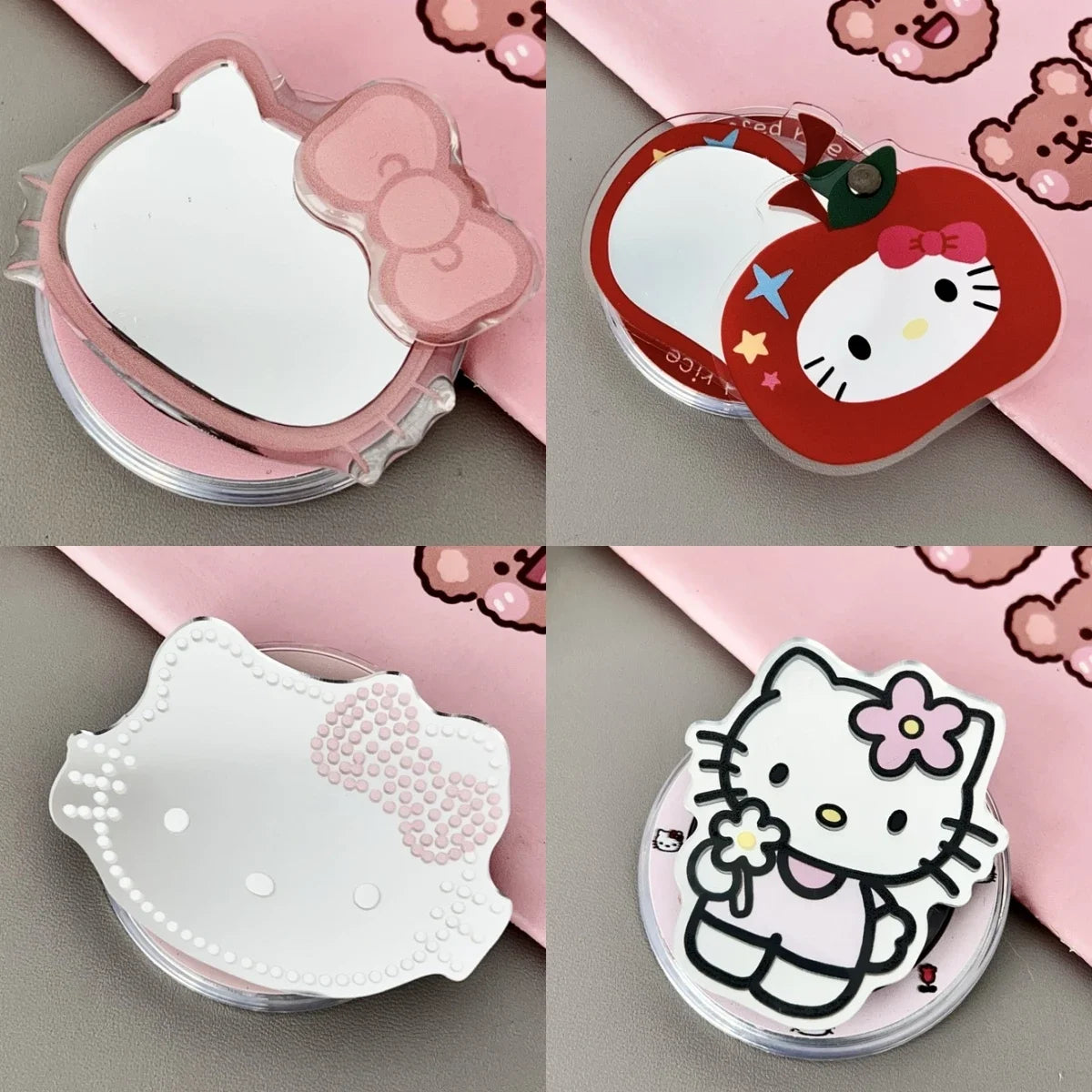 Suporte Magnético para Celular Hello Kitty Sanrio com Espelho – Compatível com MagSafe