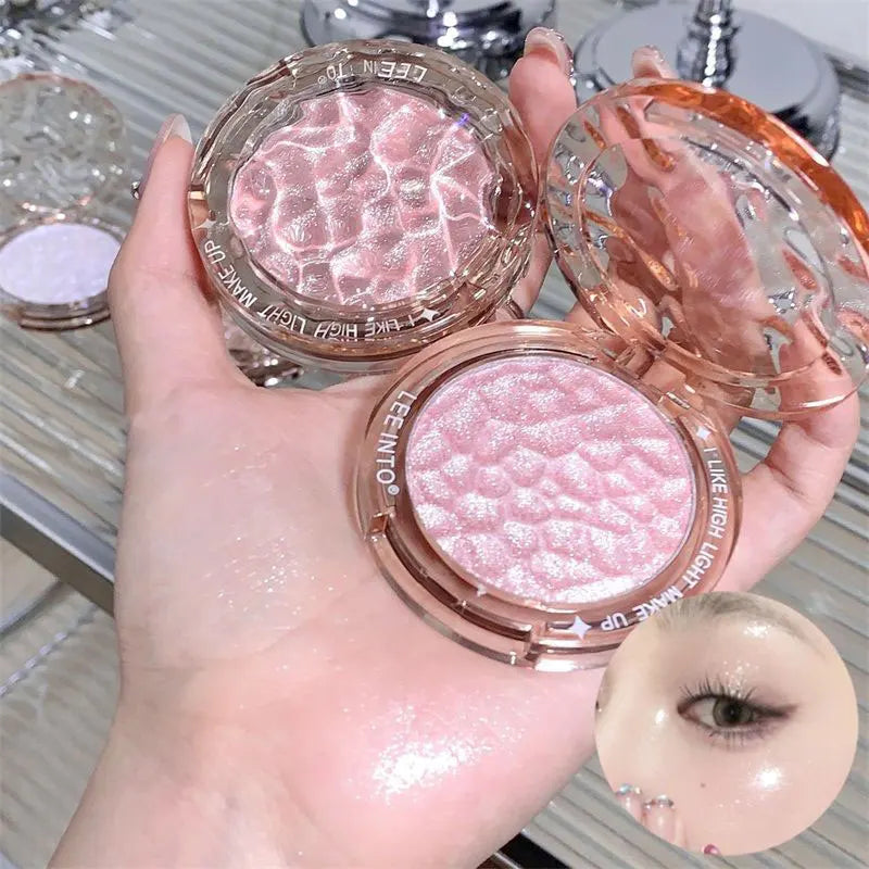 Paleta de Iluminador e Contorno com Glitter de Alto Brilho – Acabamento Natural, Efeito Luminoso, Cobertura de Imperfeições e Longa Duração