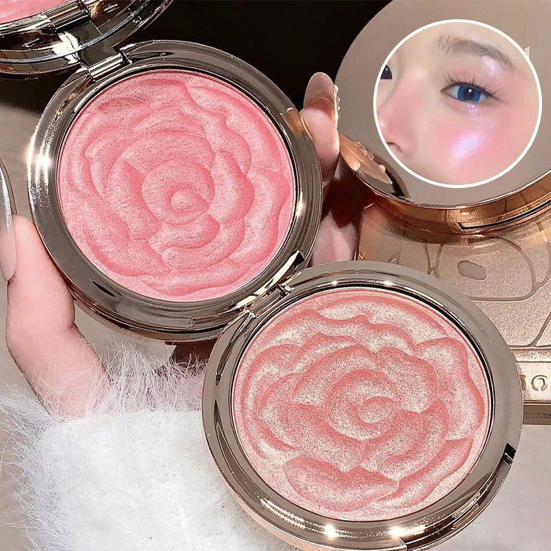 🌹✨ Blush em Pó Rosa com Design Floral