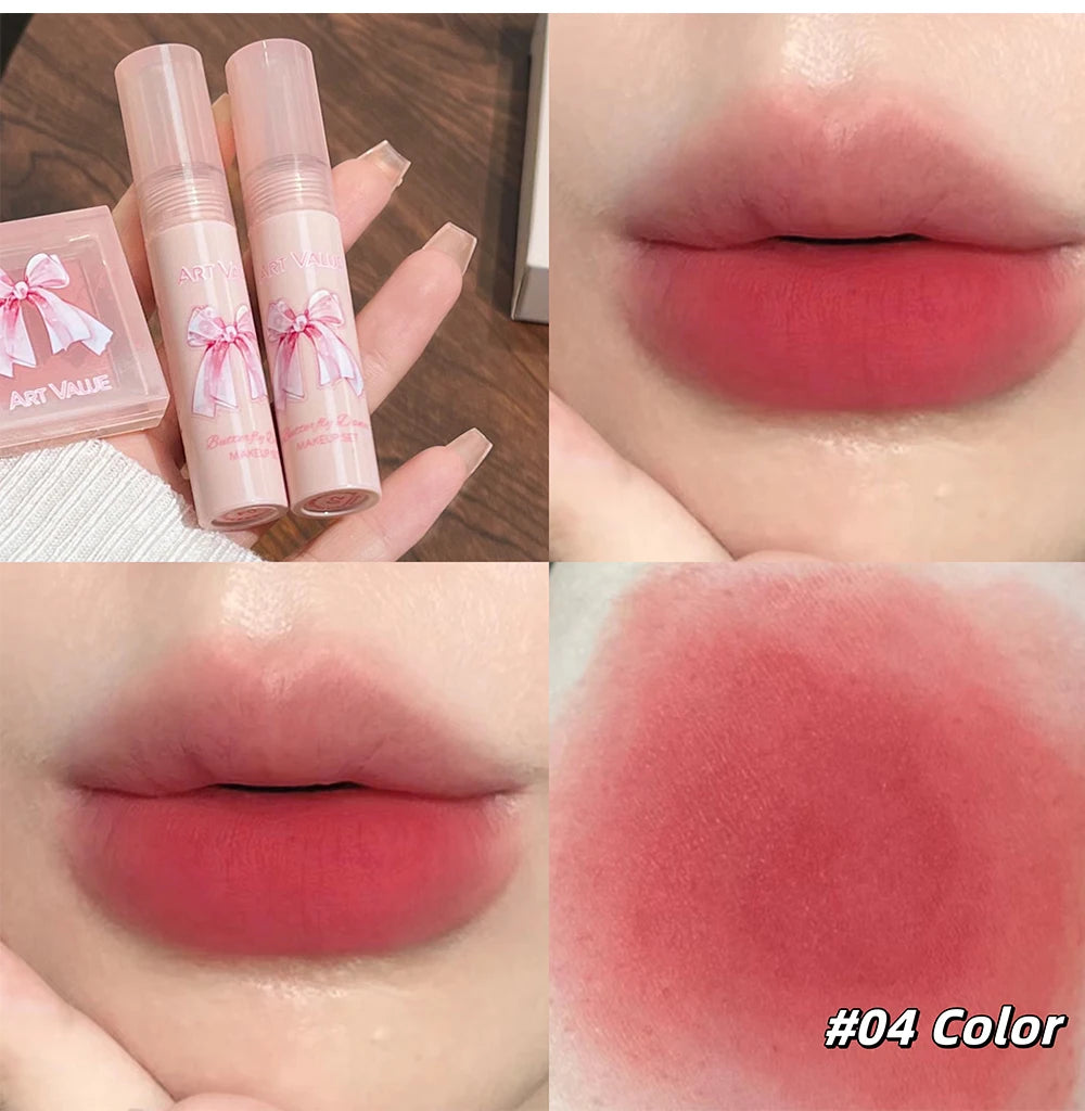 ✨ Kit de Maquiagem Completo com 6 Batons Matte Nude + Paleta de Blush + Colar Brinde