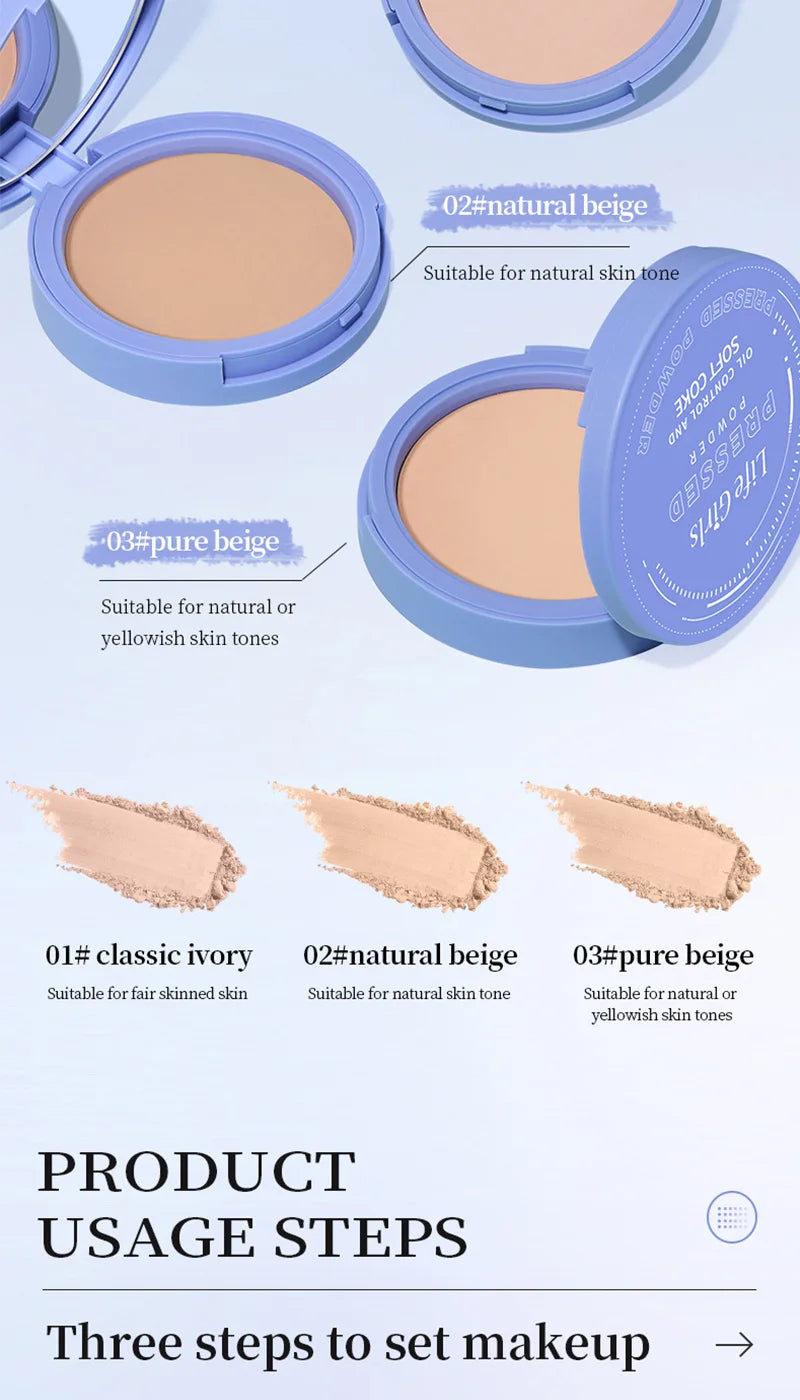 Life Girls Pó Facial à Prova d’Água e Suor – Iluminação Natural, Cobertura de Imperfeições, Acabamento Suave e Transparente com Esponja Inclusa