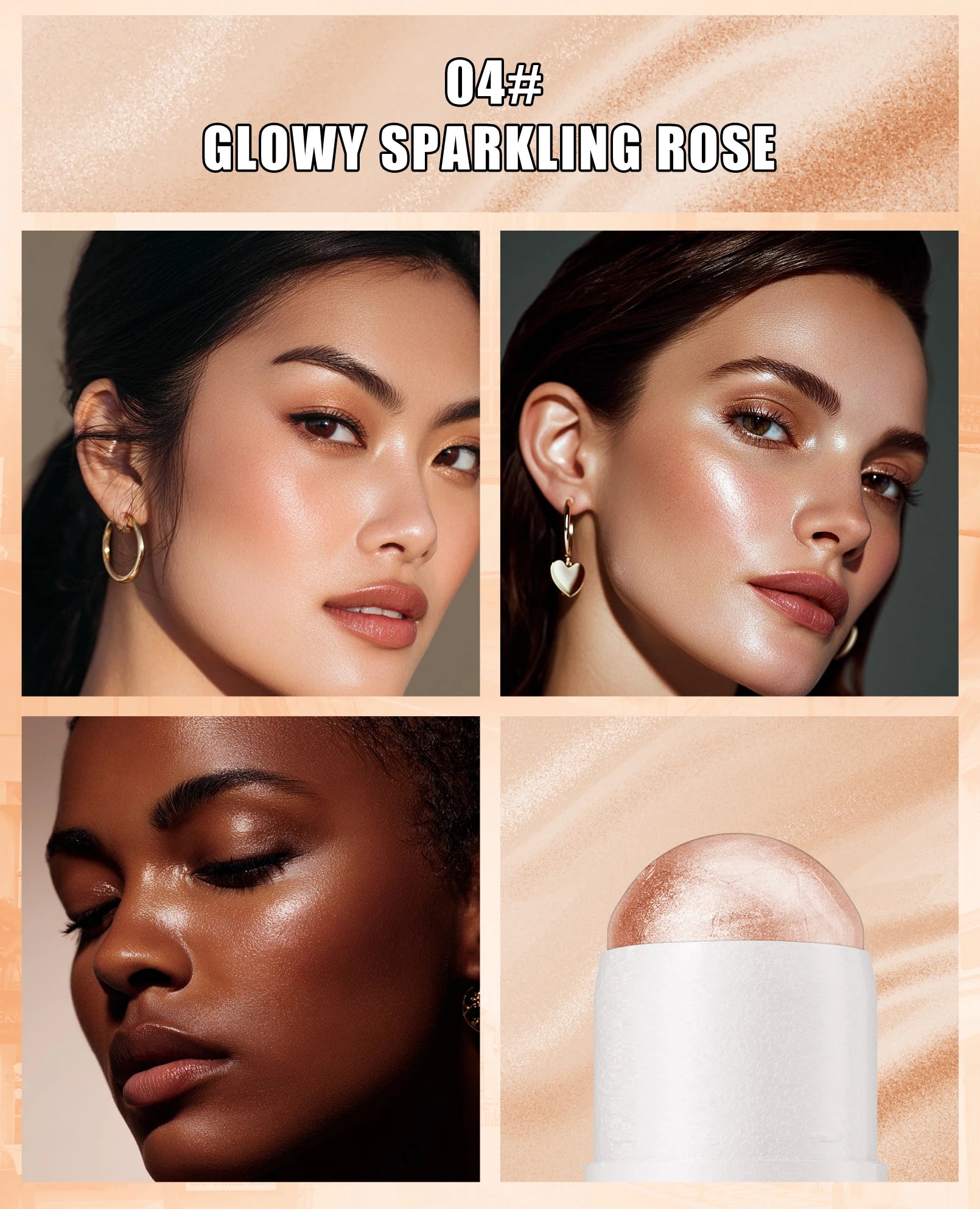 Iluminador em Bastão Natural Brightening – Maquiagem para Contorno e Iluminação Facial, Cobertura Média e Resistente à Água