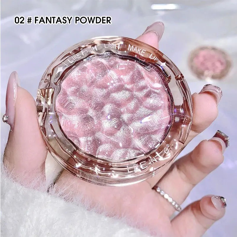 Paleta de Iluminador e Contorno com Glitter de Alto Brilho – Acabamento Natural, Efeito Luminoso, Cobertura de Imperfeições e Longa Duração