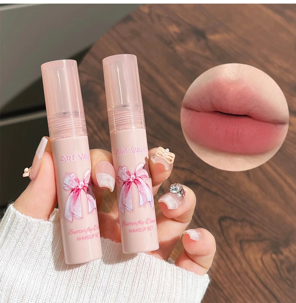 ✨ Kit de Maquiagem Completo com 6 Batons Matte Nude + Paleta de Blush + Colar Brinde