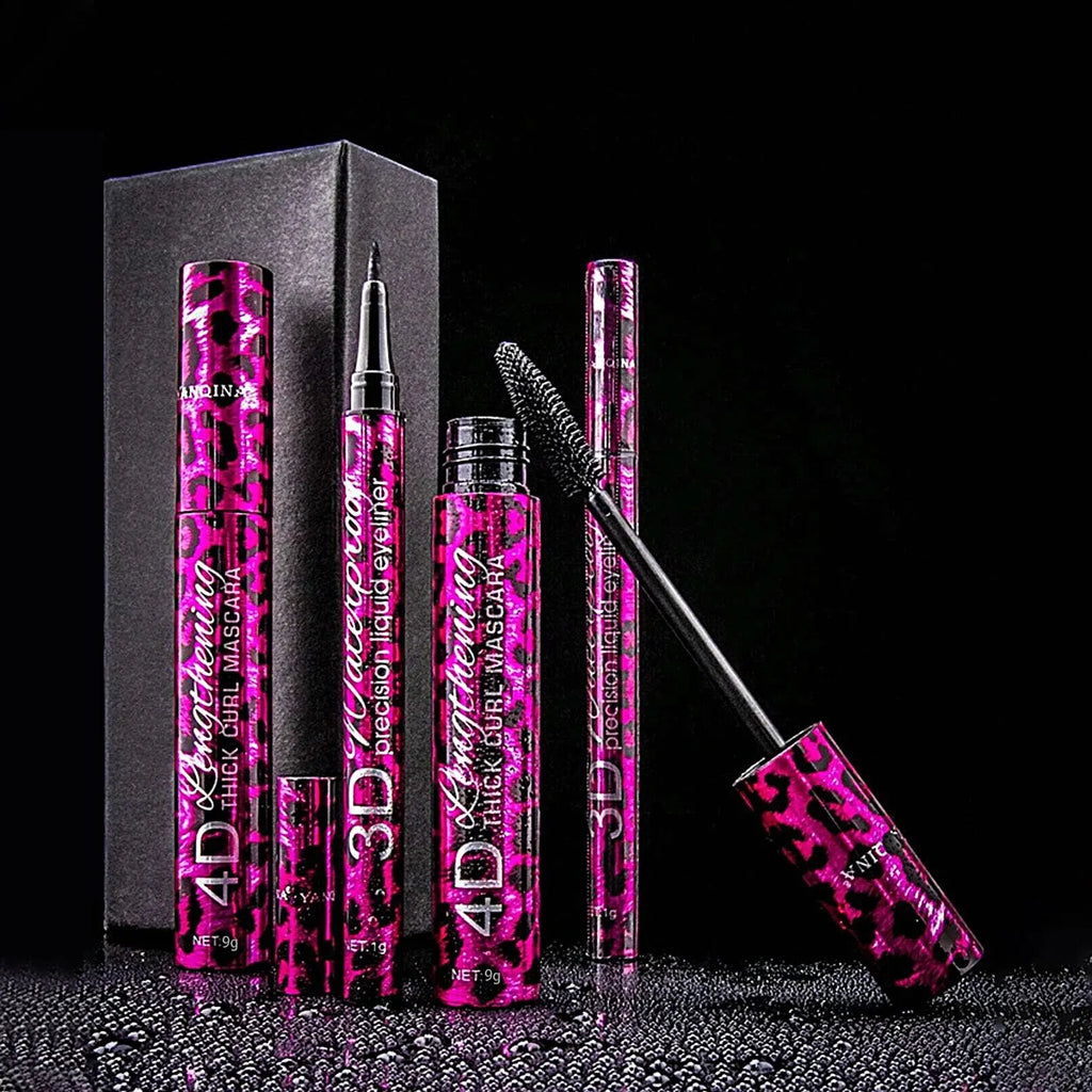 Kit YANQINA – Delineador Líquido, Máscara 4D e Lápis para Sobrancelha